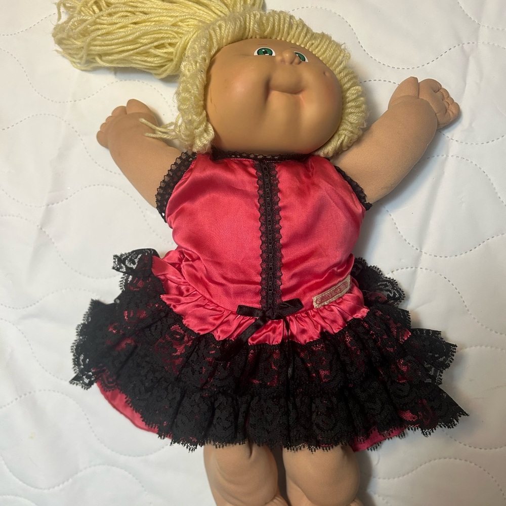 Adorable Pink and Black Dress Doll